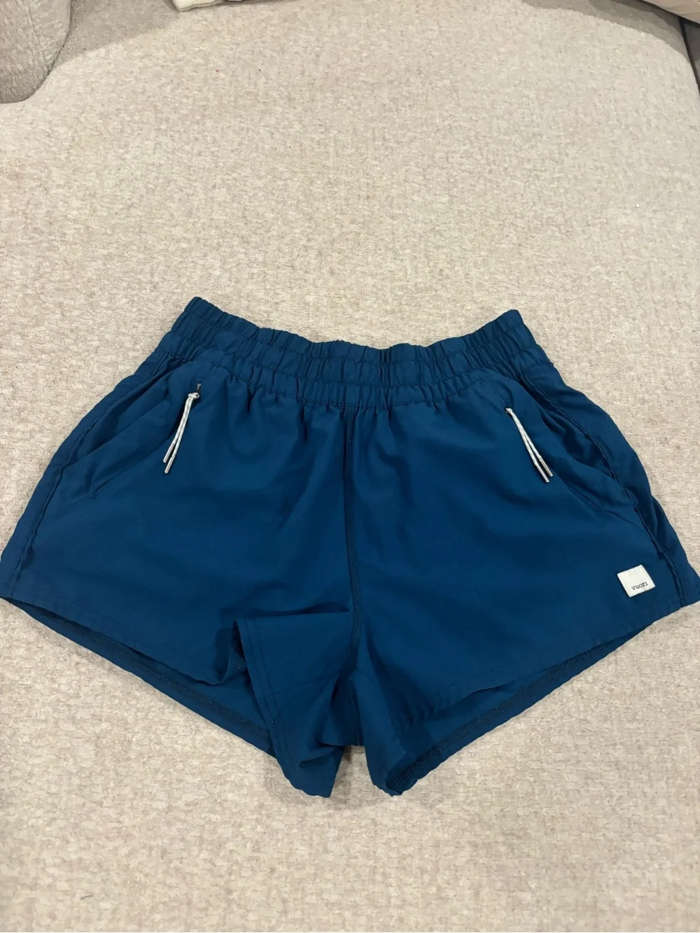 Vuori Deep Teal Elastic-Waist Athletic Shorts